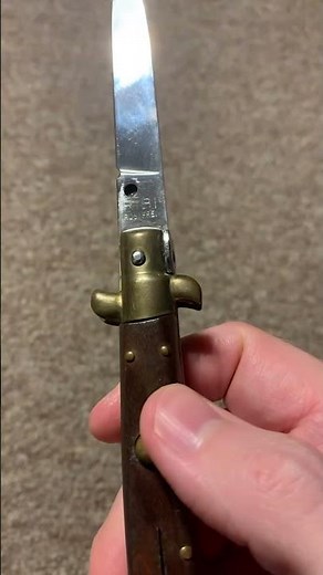 Vintage 8” Italian Switchblade Stiletto Knife [Stamped RIBI Rostfrei; Flat Grind Blade]