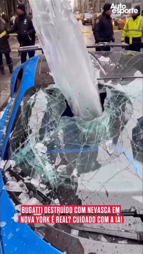 America Orlando on Instagram: "🚨 Uma Bugatti foi atingida por uma pedra de gelo que despencou de um arranha-céu em Nova York e caiu bem no meio do carro. Pode parecer cena de filme, mas isso é mais comum do que muita gente imagina por aqui nessa época do ano. No inverno, o gelo se forma nas laterais e no topo dos prédios muito altos. Quando a temperatura muda ou o vento bate forte, blocos enormes simplesmente caem. E não é só prejuízo material não. Já aconteceram acidentes graves e até fatais e