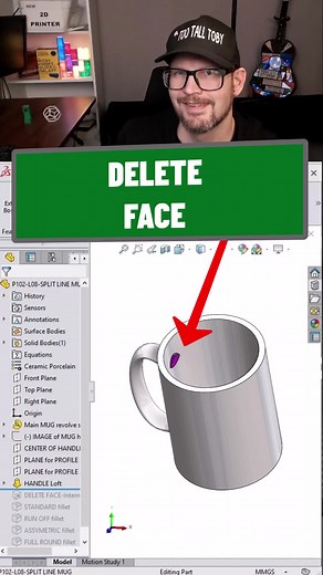 Fix BAD faces - DELETE and PATCH #solidworks #direct #edit #patch #repair #geometry