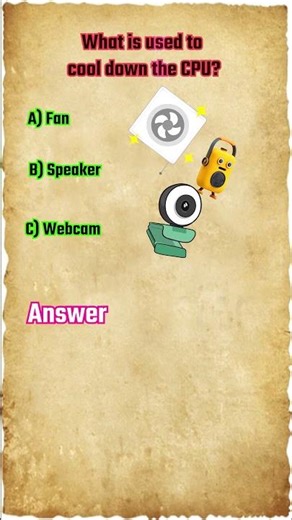 What is used to cool down the CPU? #computertips #computerquiz #keyboardshortcuts #ytshorts #shorts