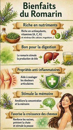 🌿 Le romarin magique pour la santé et la beauté ! #SantéNaturelle #Tisane #BienEtre #RemedesNaturels