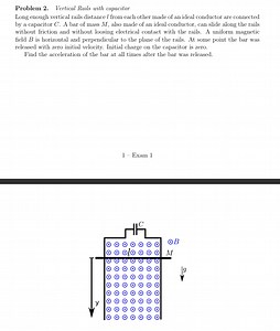 Problem 2: Vertical Rails with CapacitorLong enough vertical ... | Filo