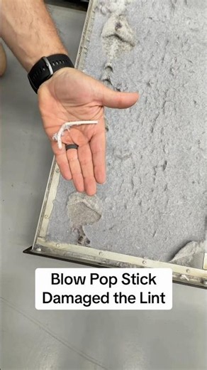 Blow Pop Stick Damaged the Lint #laundromat #lint #laundrytok #oddlysatisfying