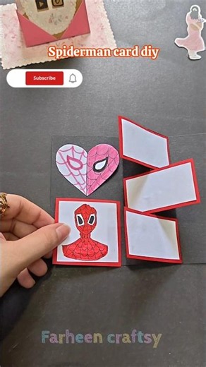 Cute spiderman card diy 😍 #diy #youtubeshorts #shortsfeed #fyp