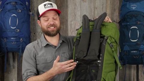 Osprey Aether 55L Men's Backpacking Backpack, Deep Acorn Red, S/M