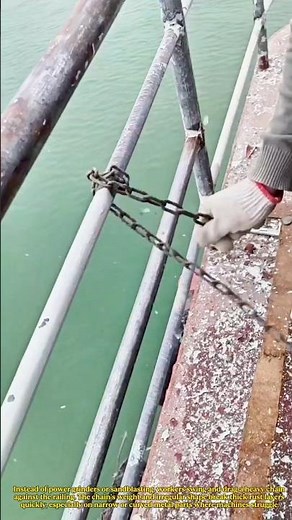 Removing Rust from Ship Railings Using a Steel Chain
