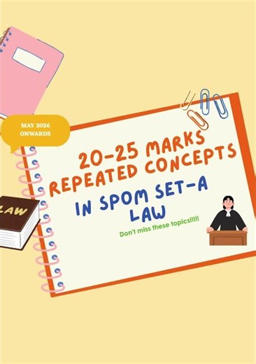 SPOM Set A Law 🔥 Most Repeated Concepts (May 2026) | Must-Know Topics Before Exam #exam#spom#law#CA