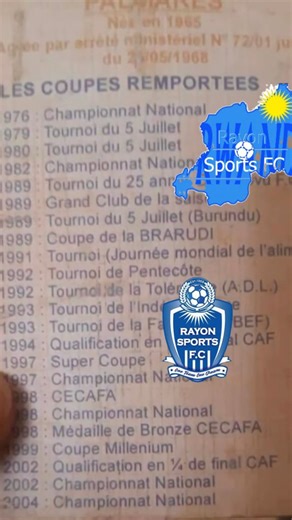 Rayon_Sports Daily News on Instagram: "GIKUNDIRO Yawe Kuva Nakera Yahoze Ari Ubukombe🏆💙🤍🇷🇼👌 . Kuva Rayon Sports ishinzwe mu 1968, imaze gutwara ibikombe bikomeye (maior trophies) birenga 20 mu mateka yayo, binyuze mi marushanwa y'imbere mu gihugu n'ay'akarere bimwe mu bikombe by'ingenzi Rayon Sports imaze kwegukana . . ‣ Igikombe cya Shampiyona (Rwanda Premier League): 9 (1975 |981, 1997, 1998, 2002, 2004, 2013, 2016-17, 2018-19) . • Igikombe cy'Amahoro (Peace Cup): 10 (1976, 1979, 1982, 1