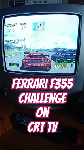 Ferrari F355 Challenge (PS2) on a CRT TV - Sega Sim Racing