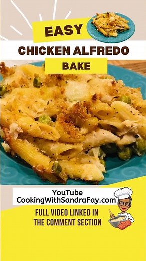 Easy Chicken Alfredo Bake Recipe | Pasta Side Dish #shorts