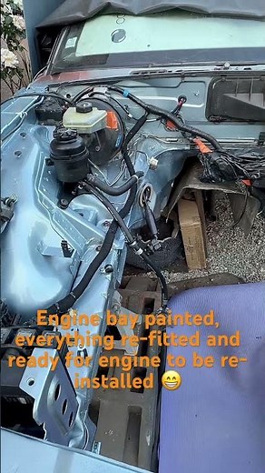 Jaguar XJ X300 restoration ! One step more, engine bay painted and ready to put back engine
