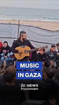 Gaza band brings joy to displaced Palestinians in camp