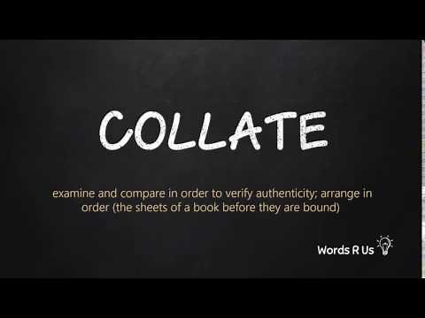 How to Pronounce COLLATE in American English