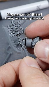 Stop! ✋ what are you working on this week? For me it’s the Horus Heresy Saturnine Praetor. I decided I want the axe but in his right hand so a little swap is in order. Just need to fix that gap with some putty and it’ll be good to go! #warhammer #warhammer40k #horusheresy #workinprogress #wipwednesday | Spen's Painting