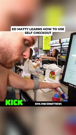 ED MATTY LEARNS HOW TO USE SELF CHECKOUT😭#edmatty #selfcheckout #trending