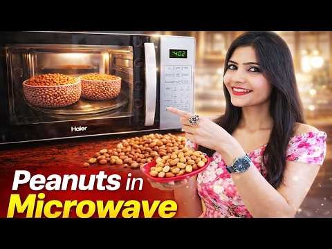 How to Roast Peanuts in Microwave | Microwave Roasted Peanuts | Microwave Recipes | Moongfali Roast