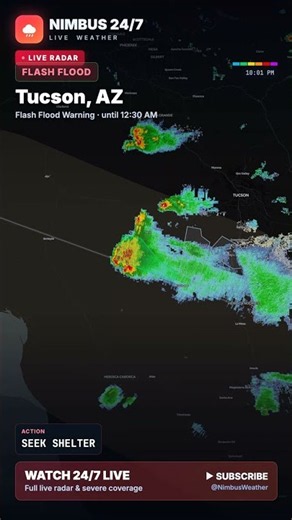 ⛈️ FLASH FLOOD — Tucson, AZ · LIVE Storm Radar RIGHT NOW #shorts