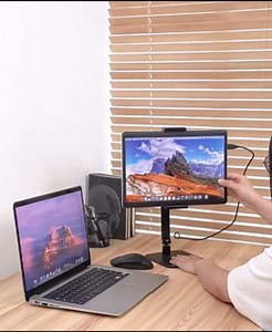 Portable Monitor Stand, Stand-Up Desk Stand for iPad, iPhone, Samsung Galaxy (Single), Black, S9-Desk-Monitor