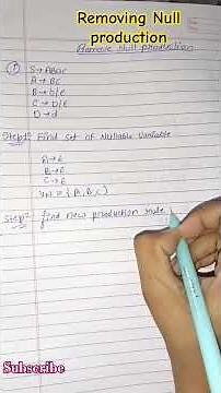 Simplification of CFG (Removal of Null Productions)||Elimination of null production in cfg