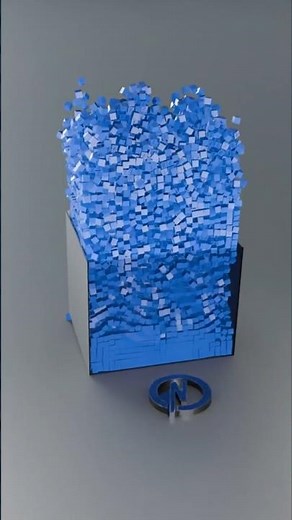 Watch 22,000 Cubes Fall Smoothly in a Transparent Box 🧊