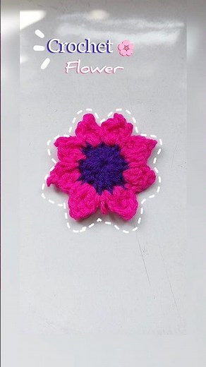 How to crochet an easy flower 🌸 for beginners (Step-by-Step) #crochetflower #shortsfeed #diycrafts
