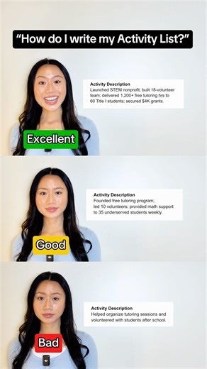 How to Write Your Activities List