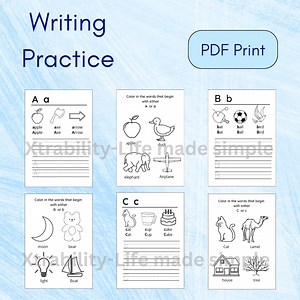 Writing Practice Worksheets - Etsy UK