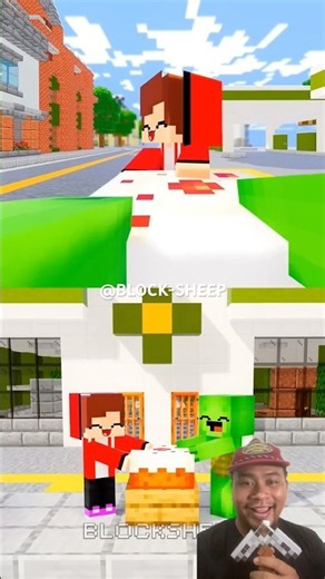 JJ and Mikey Share a Cake #shorts #minecraft