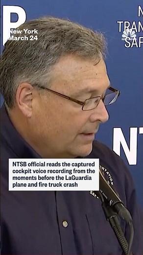NTSB official reads the captured cockpit voice recording from the moments before the LaGuardia crash