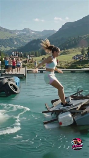 The Hardest Floating Obstacle Course Ever Created! 💯 #athelete #sports #watersports #shorts
