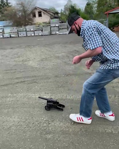 Winchester 1898 signal cannon, which shoots 10 gauge blanks. We decided to take this neat little guy out for a romp before it left our store. (Disclaimer: don’t let the loud noise fool you! The blank was fired towards a dead wall in our back lot, so no one was even remotely at risk of harm in this video) | Decker City Hardware Inc