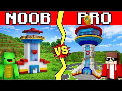 PAW PATROL Build Guide In Minecraft - NOOB VS PRO CHALLENGE - Maizen Parody