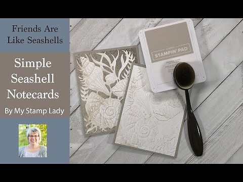 Seashells Embossing Folder With Seaside Shells Die Notecards