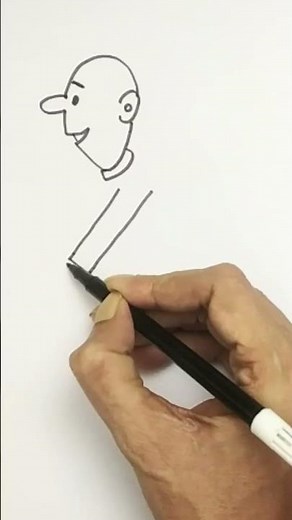 How to draw easy cartoon man walking