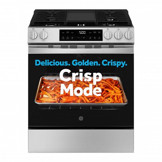 Reviews for GE 30 in. 5-Burners Slide-In Gas Range in Stainless Steel with Crisp Mode | Pg 1 - The Home Depot
