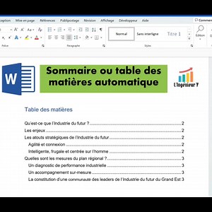 Créer un sommaire automatique sur Word | L'Ingénieur Y