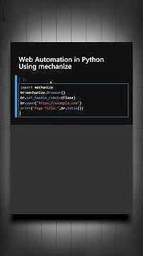 Web Automation in Python Using mechanize