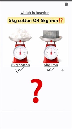Which is heavier? 5KG cotton or 5KG iron🤯 #mathshorts #sciencefacts
