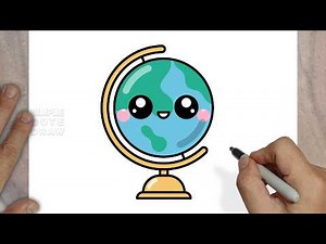 How to Draw a Cute Globe – Easy Kawaii Earth Drawing for Kids!