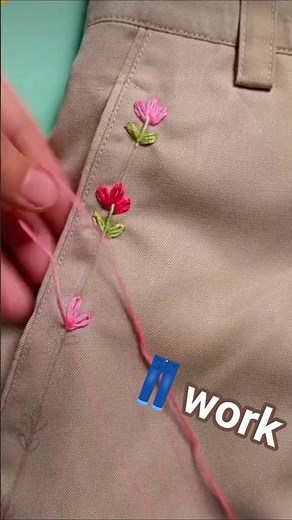 Beautiful Embroidery on jeans pocket || how to embroider jeans