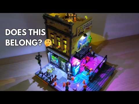 Does a NON-LEGO Modular Fit in My LEGO City? | Funwhole Skate Shop Build & Review