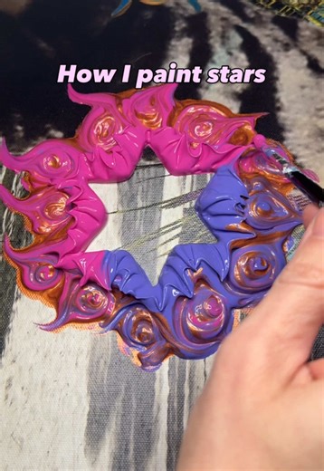 How I paint star portals into my art ✨💕🎨 #starart #creativeartideas #acrylicart #mixedmediaartist #spiritualart