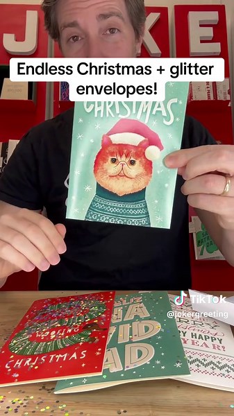 We have a few endless christmas cards. Any can fit into our glitter trap envelopes. #christmas #trap #joke #glitter #envelope #gift