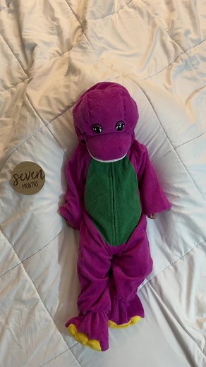 Celebrating 7 Months: A Vintage Barney Tribute