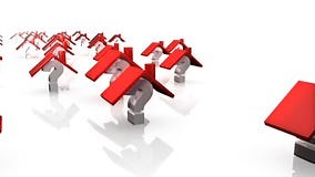 3d House with Question Marks Stock Video - Video of concept, loan: 39910825