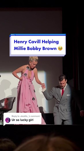 Replying to @.akedits_ henry cavill being the perfect gentleman to enola holmes 2 co-star little sister millie bobby brown. This man 😍 #henrycavill #superman #henrycavilledit #henrycavillfans #milliebobbybrown #milliebobbybrownedit