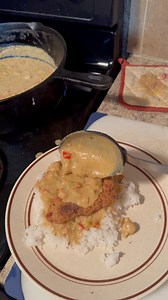 When Cajuns go to West Texas to hunt we bring the goodies!! 🤣 fried catfish with some crawfish etouffee 🤤🔥 #foodie #Louisiana #foodlover #fyp #viralvideochallenge | Hymel’s Kajun Kitchen