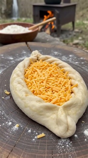 Crispy Cheese and Egg Pide | Outdoor Cooking ASMR 🍳 #cooking #campfire #campfireacoustics #food