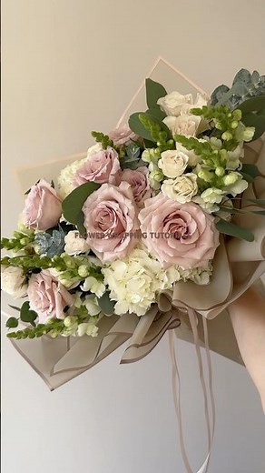 How to wrap a big bouquets of flowers with paper STEP BY STEP EASY KOREAN FLOWER WRAPPING TUTORIAL