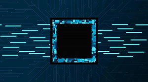 Descargar microchip de procesador de cpu de placa de circuito de visualización de concepto de tecnología avanzada. las líneas digitales mueven datos. Secuencias de vídeo de bucle sin interrupción de 4k gratis